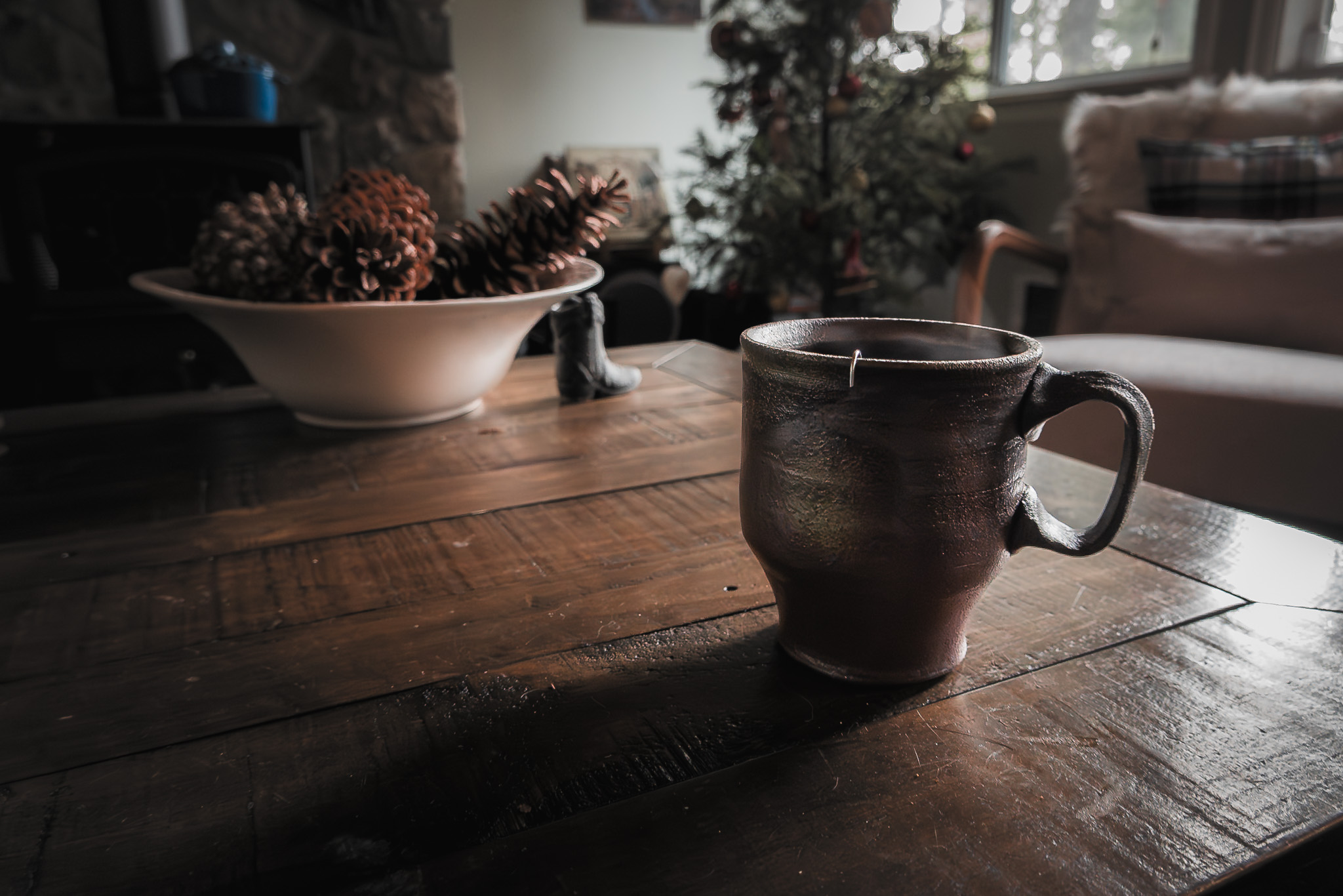 Hygge coffee table setting