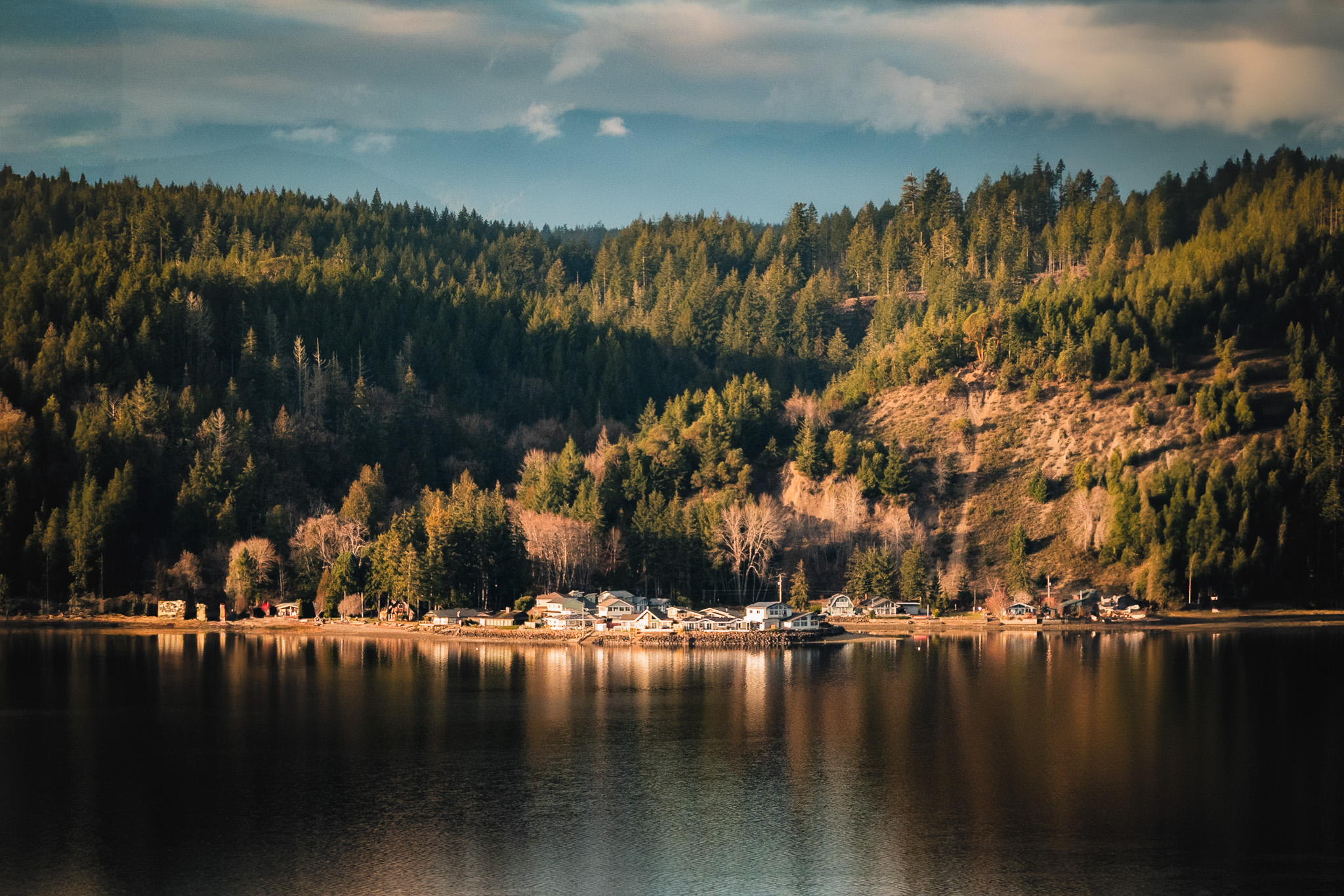 Water view at golden hour